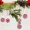 Nuevo Caramelo de Navidad Piruleta Espiral Roja y Blanca Colgante Decoración de Árbol de Navidad Pinwheel de Dos Colores Colgante de Caramelo de Menta