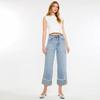 Jeans de Mujer Europeos y Americanos Amazon Primavera y Otoño Sueltos Pierna Ancha Elásticos Transfronterizos para Mujer