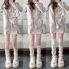 Cubrepies de punto de color sólido Otoño e Invierno Calcetines largos cálidos Estilo Harajuku Chica Hot Estilo Escolar Japonés Calcetines holgados Cubrezapatos