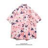 Camisa de Flores de Manga Corta de Playa de Secado Rápido para Pareja de Hombres y Mujeres Tailandia Verano Nuevo Camisa Hawaiana de Manga Media para la Orilla del Mar