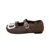 Sapatilhas Mary Jane Estilo Francês Femininas 2026 Outono Novo Versátil Bico Baixo Solado Macio Slip-on Sapatilhas de Ballet com Pelo
