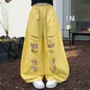Pantalones Rasgados con Parches de Encaje para Niñas 2026 Verano Nuevo Estilo para Niños Mayores, Pantalones de Pierna Ancha de Algodón para Baile Callejero Jazz