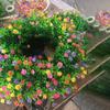 Nueva corona de primavera de Jiuhong, simulación de color, pequeña corona de flores silvestres para decoración navideña, corona para valla de jardín, decoración colgante para puerta