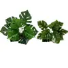 En Stock Planta Verde Artificial de Plástico Hoja de Tortuga de 9 Ramas para Decoración de Sala de Estar en Casa y Exterior