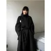 Casaco de Lã Cinza de Alta Qualidade para Mulheres 2025 Outono e Inverno Novo Casaco de Lã Estilo Coreano Pequeno Comprimento Médio