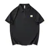 Roupas Masculinas Xintang Verão fina camiseta polo masculina de manga curta, camiseta de cor sólida, top masculino fino de manga curta com gola virada