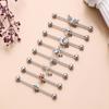 Pendientes Henson de acero inoxidable con forma de varilla y circonita, con personalidad moderna, para piercing en el cartílago.