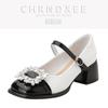 Zapatos Planos de Tacón Grueso Estilo Francés Verano Tacones Altos para Mujer Primavera 2023 Elegantes Zapatos Mary Jane a Juego con Vestido de Noche Falda Banquete
