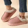 Nuevos Zapatos de Casa Cerrados de Algodón Estilo 2026 para Mujer, Zapatillas de Invierno de Gamuza para Interiores Cómodas, de Suela Gruesa, Versátiles, de Suela Suave