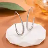 Pendientes de Aro Geométricos Simples de Moda Estilo Retro de Hong Kong con Gancho para Oreja Forma de Gota Lisos Estilo Versátil Elegante Genial Europeo y Americano