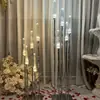 Nova Lâmpada de Estrada de Cristal Dourado e Prateado Galvanizado Velas de Casamento Adereços de Decoração de Arranjo de Pé