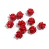 Pulsera de Flores de Coral Artificial con Forma de Rosa de Moda Personalizada Cuentas Sueltas Accesorios de Joyería Hechos a Mano DIY Paquete de 10 Piezas