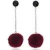 Pendientes de bola de pelo con orejas de gato para mujer, estilo coreano, otoño e invierno, personalizados, con perlas de visón