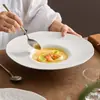 Tazón de sombrero de paja de cerámica de fábrica plato sopero para comida occidental vajilla de hotel restaurante plato de concepto artístico tazón para pasta tazón para ensalada de frutas
