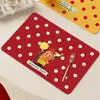Mantel Temático de Estrellas con Puntos Rojos, Mantel de Mesa de Cuero, Almohadilla Aislante de Calor para Encimera de Cafetera, Almohadilla Aislante de Calor Resistente a Altas Temperaturas con Acabado Premium