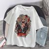 Camiseta Blanca de Manga Corta con Estampado de la Serie Temática de Niñas Europeas y Americanas 2025