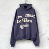 Sudadera fina holgada con estampado de espuma CPFM KANYE rebirth marca de moda americana KANYE sudadera con capucha forrada de forro polar para hombre