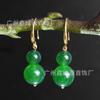 Gancho de oreja de calabaza de calcedonia verde natural de alta calidad pendientes clásicos de ágata verde Joker pendientes de lujo ligero venta al por mayor de fábrica