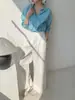 Sem Devoluções ou TrocasCalça Social Casual de Corte Reto, Larga e Solta para Mulheres, Novo Estilo Coreano, Calça de Trabalho Versátil 0331