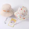 Sombrero de Verano de Doble Cara Versátil Sombrero de Pescador Moda Sombrero de Sol para Niños Casual Protección Solar Sombrero de Cubo Exterior Unisex Comercio Exterior