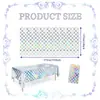 Mantel de Mesa a Cuadros Arcoíris Transfronterizo de Amazon Mantel de Plástico Rectangular Blanco y Plateado Decoraciones Desechables para Cumpleaños