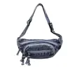Bolso Cruzado de Mezclilla Lavada Retro, Gran Capacidad, Estilo Artístico, Bolso de Cintura Cruzado de un Solo Hombro, Bolso de Pecho de Moda y Tendencia