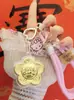 Colgante Flor de Dinero con Lámina Dorada Lanyard para Teléfono Llavero Accesorios Decoración de Dibujos Animados Encanto para Bolso Regalo Accesorio para Teléfono