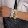 Pulsera Abierta Geométrica Plegada Brillante Acrílica Transfronteriza Europea y Americana, Única, Sencilla, de Nicho, de Alta Gama, Joyería de Moda