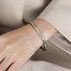 Pulseira Simples e Versátil Estilo Chinês para Mulheres, Transmitida por Métodos Antigos, Feita de Aço Titânio Banhado com Ouro Real 24K