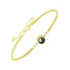 Pulseira de Projeção Gipsofila Simples Europeia e Americana Pulseira Redonda Brilhante Nano Micro-gravada Joias com Foto Personalizadas