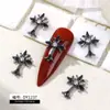 Estilo Oscuro Cruz Negra Circonita Arte de Uñas Pedrería Corazón Vintage Halloween Navidad Accesorios para Arte de Uñas Venta al por Mayor
