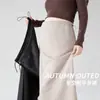 Falda de lana para maternidad, falda midi de otoño, falda recta de línea A, falda de longitud media para otoño e invierno para mujeres petite, falda ajustada