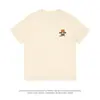 Camiseta Básica Estampada de Algodón Puro para Hombre, Cuello Redondo, Holgada, Manga Corta, Diseño de Nicho, Top Casual y Cómodo, Para Mujer, Estilo Ins