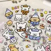 Lindos Stickers de Cachorro con Dibujo de Línea para Cuaderno, Adhesivos Planos de Dibujo de Línea de Cachorro, Pegatinas DIY para Taza de Agua, Funda de Teléfono, Versión Q