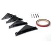 Spoiler Traseiro Plano Curvo para Carro Preto Brilhante Fibra de Carbono Decoração de Chassi de Para-choque Defletor Guia de Vento Corpo Anticolisão