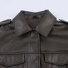 Para Aliexpress Popular Comercio Exterior Transfronterizo Estilo Europeo y Americano Chaqueta de Bolsillo de Cuero Sintético para Mujer Chaqueta de Motociclista