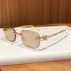 Kajia Nuevo Estilo Moda Transfronteriza Estilo Metálico Sin Montura Cuadrado Lente Floral Lujo Ligero Gafas de Sol Kajia Gafas de Sol de Moda