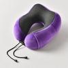 Almohada en forma de U de algodón viscoelástico para el cuello, almohada para el cuello, almohada para el cuello en forma de U, juego de viaje de tres piezas, almohada de avión de tela magnética, almohada en forma de U personalizada