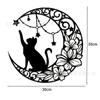 Arte de Parede Gato Lua Explosões Transfronteiriças Decorações Metálicas Decorativas Silhueta Fácil de Pendurar Decorações de Parede para Sala de Estar Interior