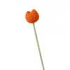 Tulipán de Crochet Creativo Cabeza Gruesa Producto Terminado Decoración del Hogar Exquisito Tejido de Hilo Tulipán Ramo Regalo