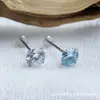 Aleación de Titanio Astmf-136 0.8 de Grosor Rosca Interna Garras Zirconio Pendientes G23 Titanio Rosca Interna Pendientes de Zirconio Cabeza de Joyería