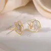 Pendientes de Botón de Camelia de Lujo Ligero de Nicho Venta Caliente Sentido de Alta Gama Pendientes de Influencer Sencillos Versátiles Temperamento Flor Joyería para Orejas Al por Mayor