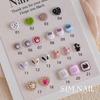 Arte de Uñas Japonés Dibujo Animado Lindo Garra Garra Aleación Decoración Divertido Perla Amor Oso Usar Uña DIY Accesorios para Uñas