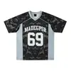 Comercio Exterior Retro Americano Patchwork Camuflaje Camiseta de Punto Cuello en V Manga Corta Unisex Marca Nacional de Tendencia Casual Holgada Camisa de Media Manga para Parejas