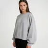 Sudadera Pulóver Corta de Cuello Redondo Estilo Europeo y Americano de 350g, Sudadera Holgada de Otoño para Mujer, Chaqueta Adelgazante con Texto Impreso