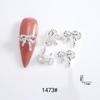 Lz Celebrante de Internet estilo japonés Manicura Caliente Lazo de Diamantes Metal Tridimensional Oro y Plata Super Flash Joyería para Uñas Lazo Corbata Cruzado