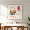 Tres Comidas, Cuatro Estaciones, Pinturas Decorativas de Restaurante, Cuadros Colgantes de Estilo Rústico para Comedor, Murales de Pared de Alto Nivel para Sala de Estar, Aparador de Cocina