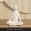 Figuras de Posturas de Yoga Adornos de Cerámica de Porcelana Blanca Zen Decoración para el Hogar Artesanías Escritorio Sala de Estar Cafetería