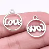 20X16Mm 1.1g Prata Antiga DIY Liga de Zinco Acessórios para Joias Pingente de Letra Inglesa Amor