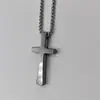 Cadena Sencilla de Personalidad Hip-Hop para Clavícula Accesorios Cadena de Suéter con Colgante de Cruz Retro Transfronteriza de Acero de Titanio Europeo y Americano